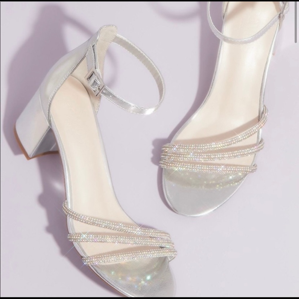 David’s bridal silver heels